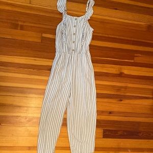 Ruffle Striped Jumpsuit